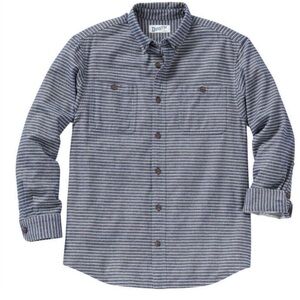 Duluth blue white stripe Men's Free Swingin' Flannel slim Fit Shirt size small